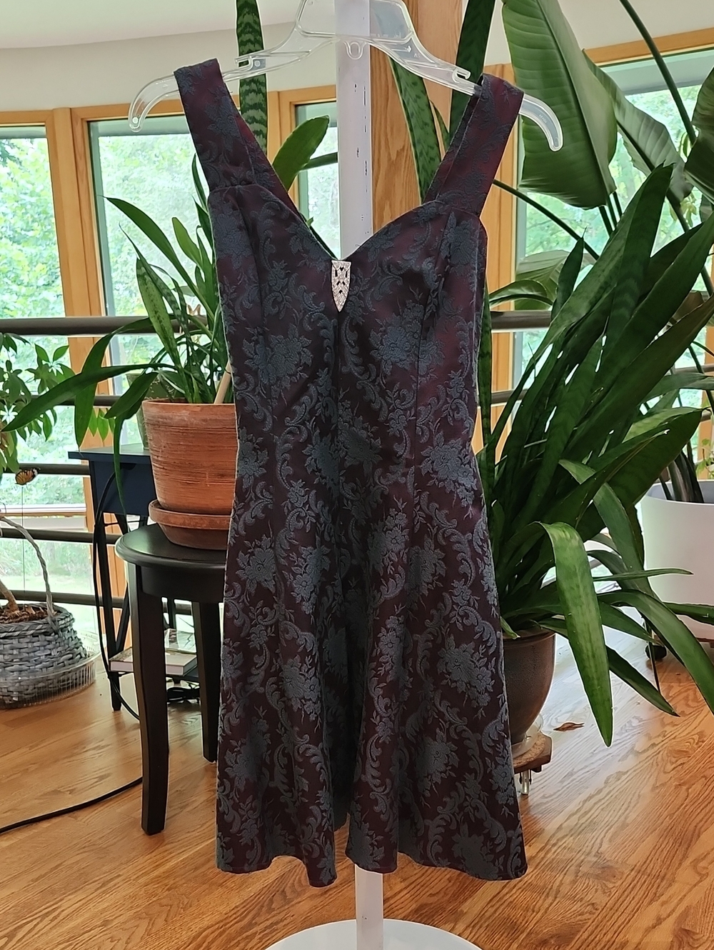 Vintage 90s Rampage Brocade Fit and Flare Mini Dress